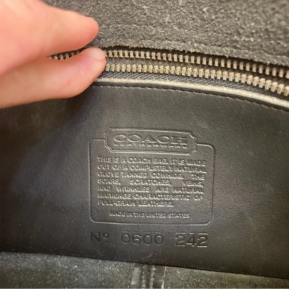 Coach vintage black leather compartment bag